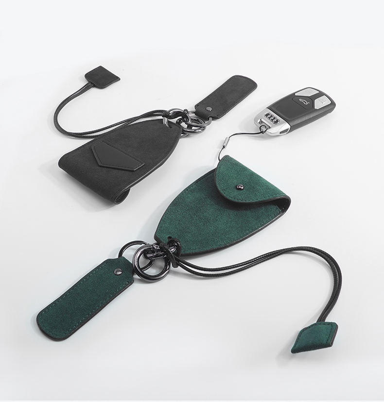 Leisure Fish 8121 Alcantara Universal Car Key Holder Bag - Premium Microfiber Key Pouch
